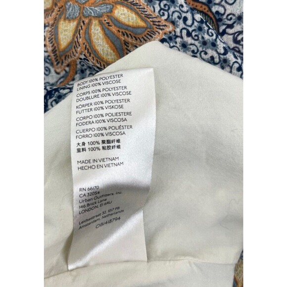 Free People Sky Combo Teegan Mini Dress Long Sleeve Asymmetrical Boho Festival S - Picture 9 of 9